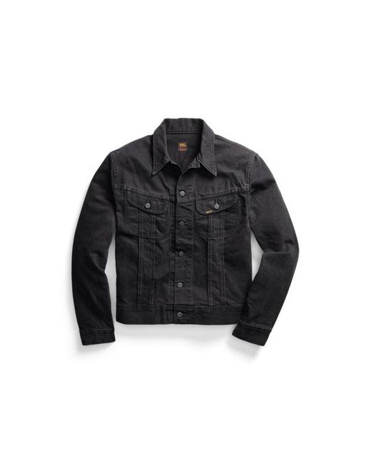RRL Worn-in Black Denim Trucker Jacket
