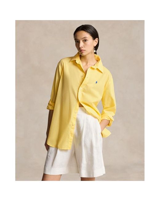 Polo Ralph Lauren Yellow Oversize Fit Cotton Twill Shirt