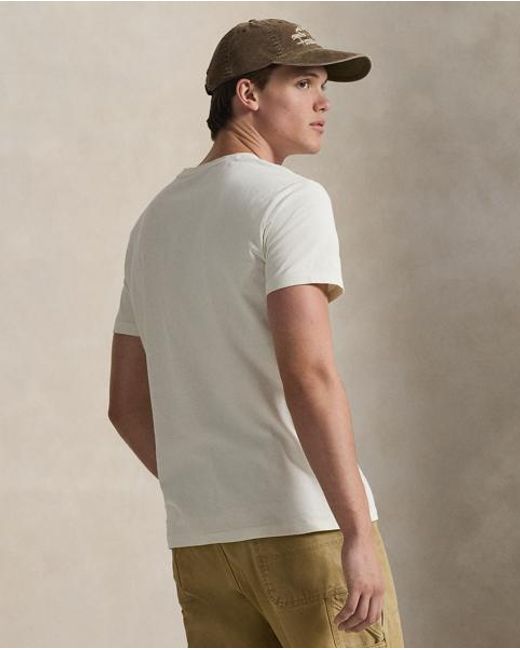 Polo Ralph Lauren White Classic Fit Jersey Graphic T-Shirt for men
