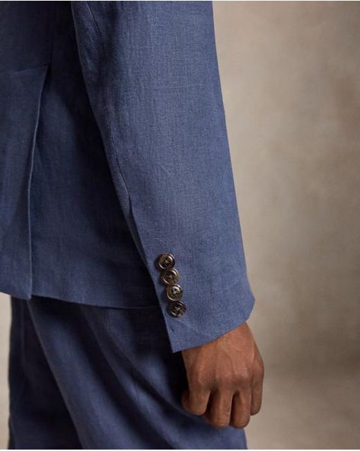 Polo Ralph Lauren Blue Polo Tailored Fit Linen Suit Jacket for men