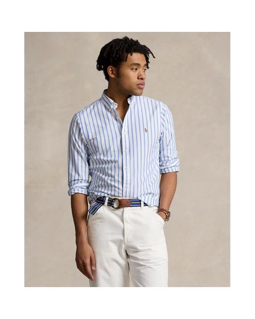 Camisa oxford con rayas Slim Fit Polo Ralph Lauren de hombre de color Blue