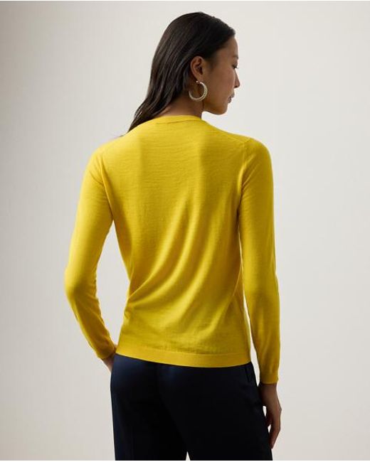 Ralph Lauren Yellow Cashmere Crewneck Sweater