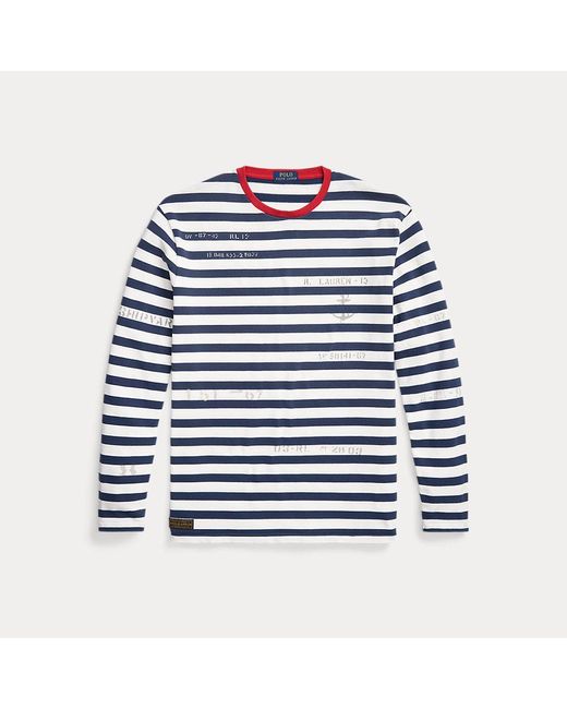Polo Ralph Lauren Gestreiftes Classic-Fit Jersey-T-Shirt in Blue für Herren