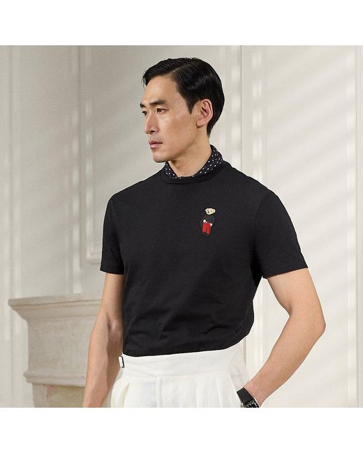 Ralph Lauren Purple Label Black Lunar New Year Polo Bear T-shirt for men