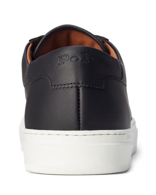 Polo Ralph Lauren Black Jermain Leather Trainer for men