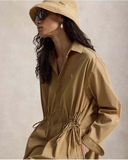 Polo Ralph Lauren Natural Cotton Drawcord Shirtdress