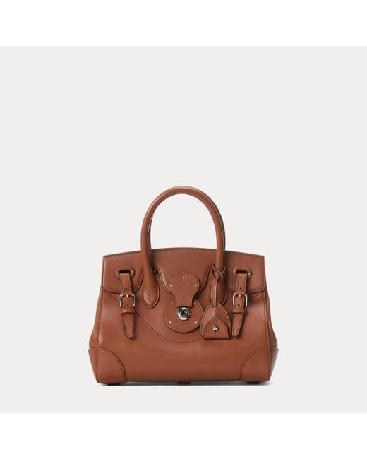 Ralph Lauren Brown Tasche Soft Ricky 27 Aus Kalbsleder