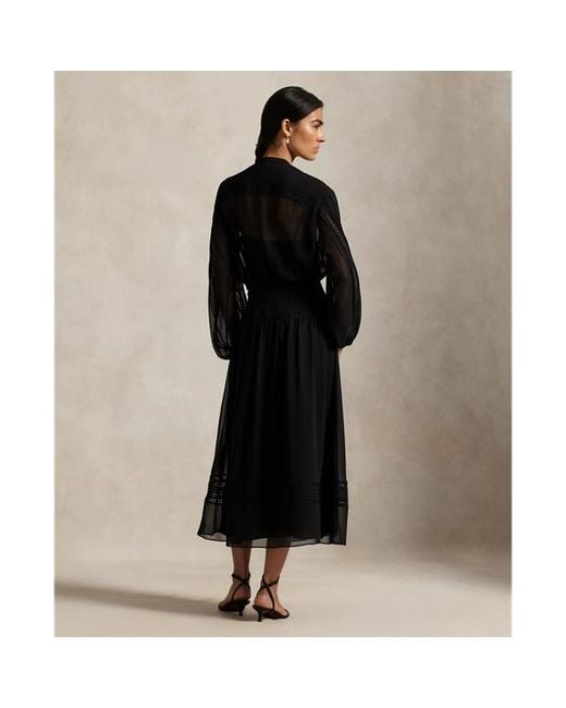 lauren ralph lauren lace trim a line dress NWT Ralph Lauren Lace Taffeta Fit & Flare Dress Party Formal $245 Black Navy
