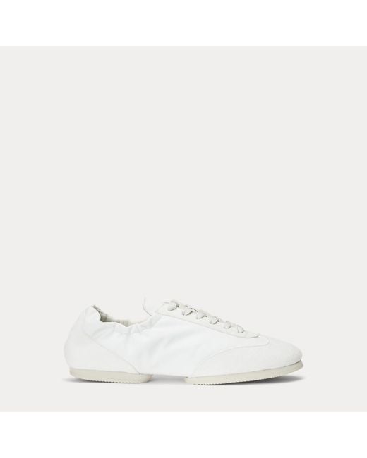 Polo Ralph Lauren White The Suede Pony Ballerina Trainer