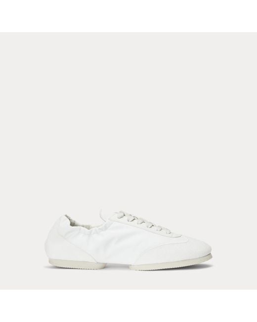 Polo Ralph Lauren The Suede Pony Ballerina Trainer in White Lyst