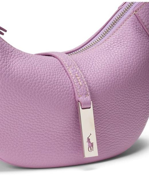 Polo Ralph Lauren Pink Polo Id Pebbled Mini Shoulder Bag