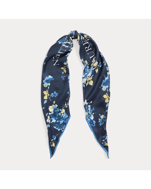 Sciarpa Phylicia in seta a fiori di Lauren by Ralph Lauren in Blue