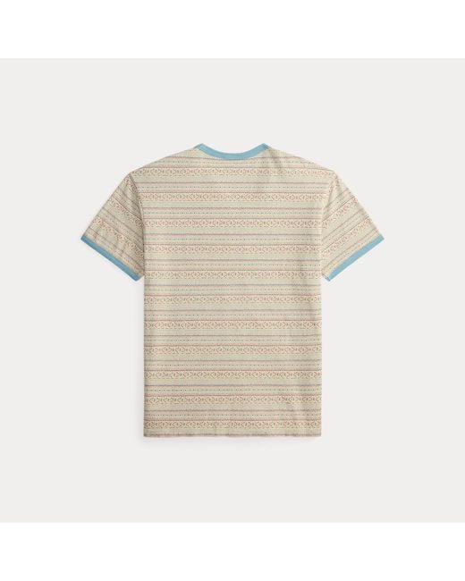 RRL Natural Print Jersey Ringer T-Shirt for men