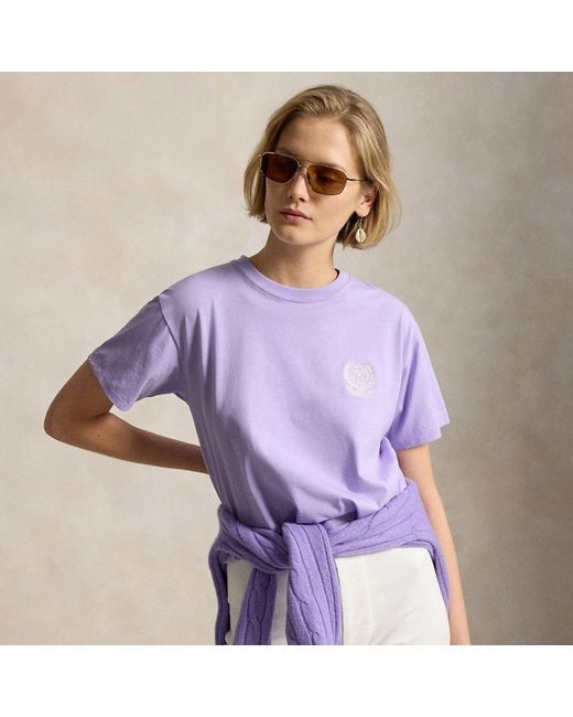 Polo Ralph Lauren Purple Wimbledon Classic Fit Cotton Tee