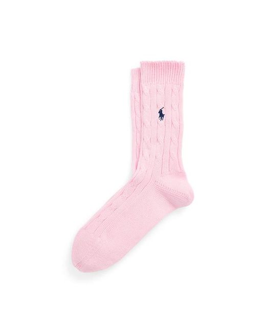 Polo Ralph Lauren Pink Cable-knit Cotton-blend Crew Socks for men