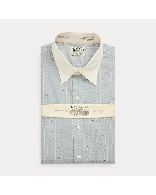 RRL Slim Fit Geweven Overhemd Met Print in het Gray voor heren
