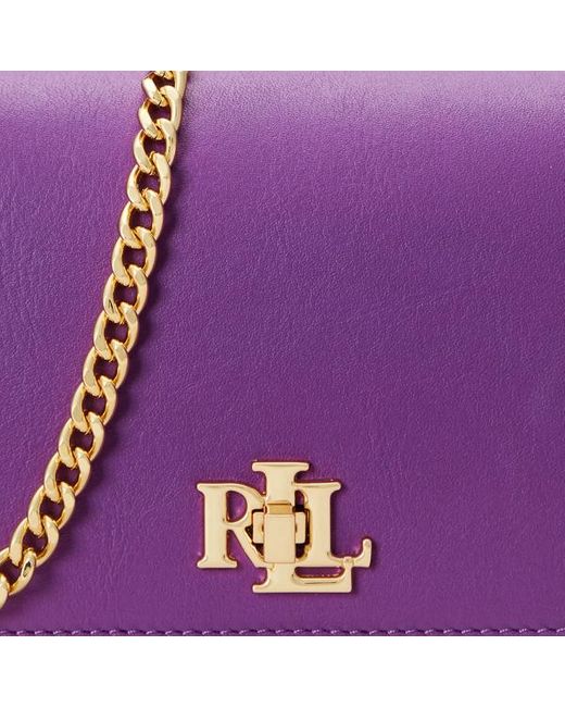 Lauren by Ralph Lauren Purple Leder-Techniktasche mit Drehverschluss