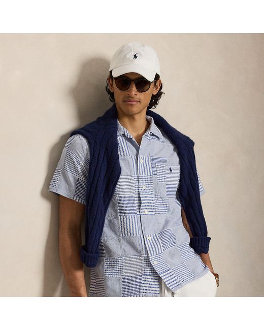 Polo Ralph Lauren Classic Fit Patchwork Overhemd in het Blue voor heren