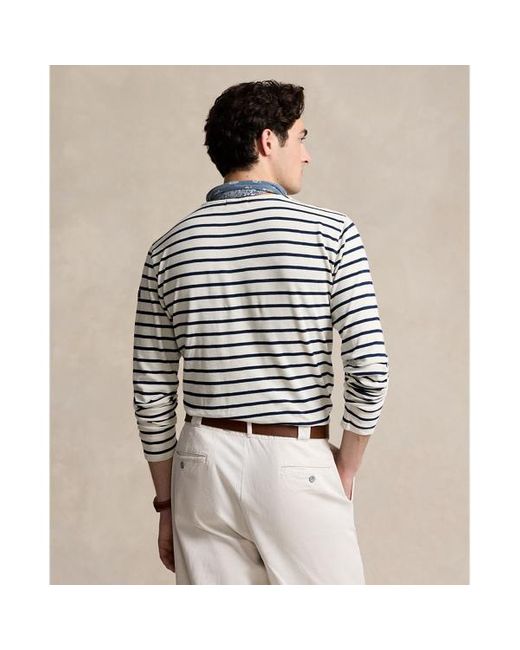 Polo Ralph Lauren Gray Classic Fit Striped Slub Jersey Shirt for men