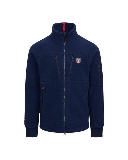 Ralph Lauren Blue Polo Shield Fleece Jacket for men