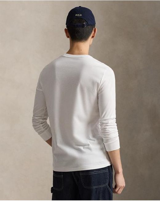 Polo Ralph Lauren White Custom Slim Jersey Long-Sleeve T-Shirt for men