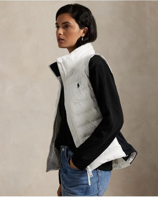 Ralph Lauren Gray Wandelbare Steppjacke
