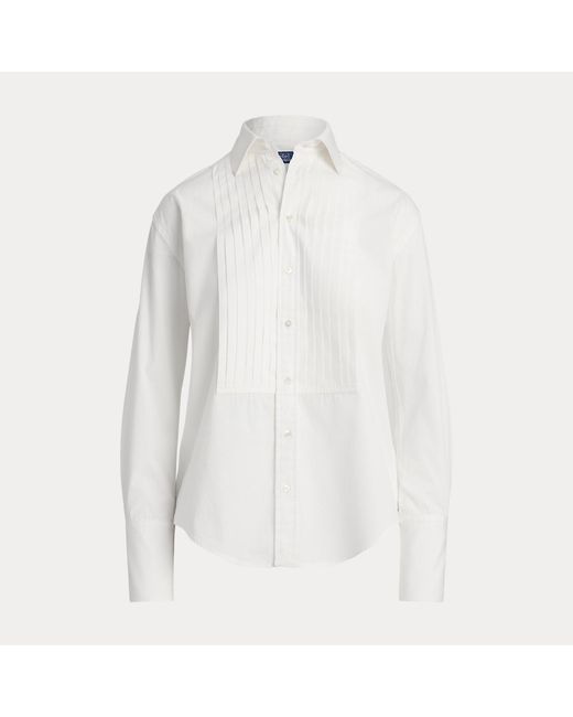Polo Ralph Lauren White Cotton Tuxedo Shirt