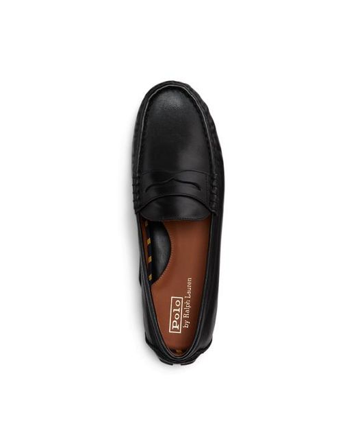 Ralph Lauren Black Anders Leather Driver for men