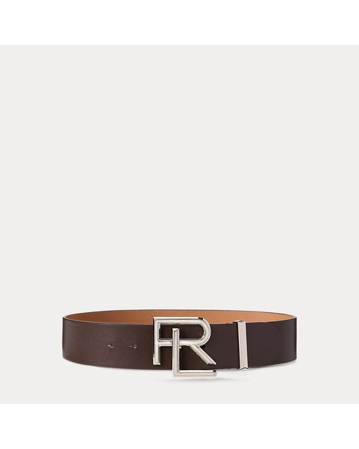 Ralph Lauren Brown Rl Box Leather Wide Belt