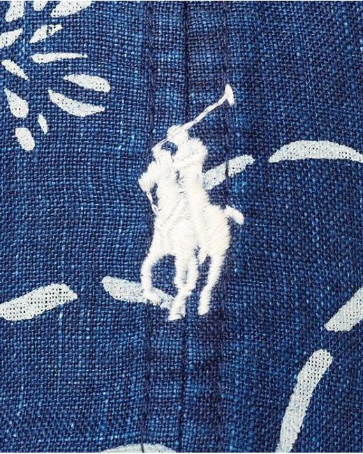 Polo Ralph Lauren Blue Leinen-Baseballkappe Mit Blumenmuster
