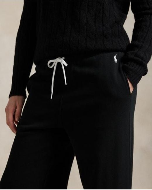 Polo Ralph Lauren Black Drawstring Wide-Leg Tracksuit Bottoms