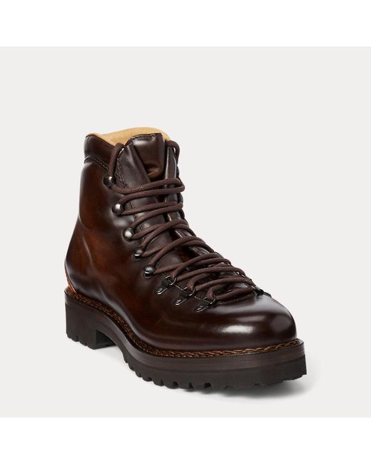 Ralph Lauren Purple Label Brown Darrow Calfskin Boot for men