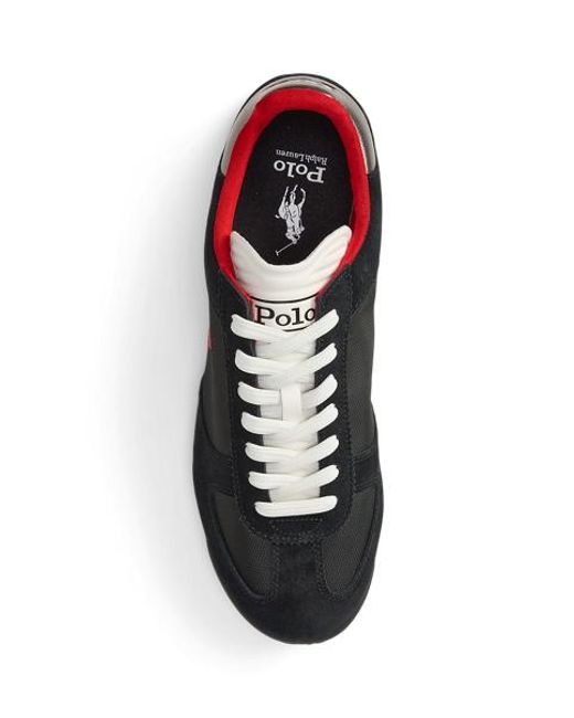 Polo Ralph Lauren Black Varick Suede & Oxford Trainer for men