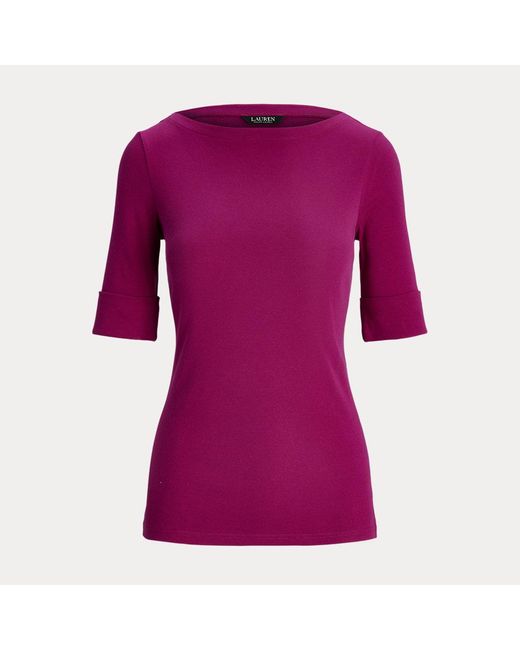 Ralph Lauren Purple Cotton Boatneck Top