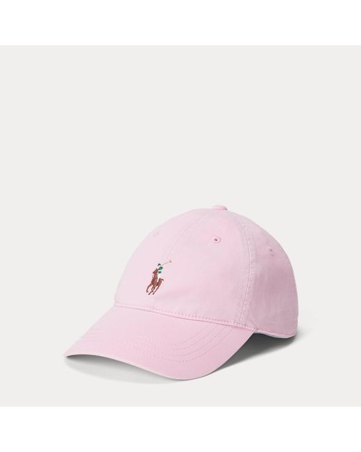 Polo Ralph Lauren Pink Stretch Cotton Twill Pony Ball Cap