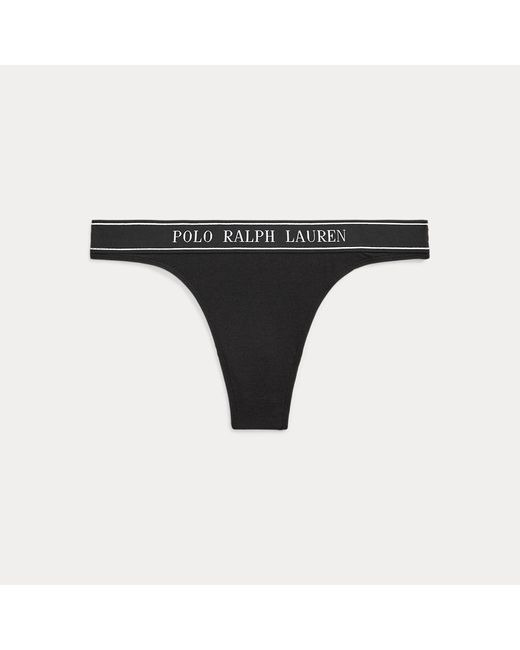 Polo Ralph Lauren Black Repeat-logo Low-rise Thong