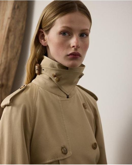 Ralph Lauren Natural Seiden-Baumwoll-Trenchcoat Alecia
