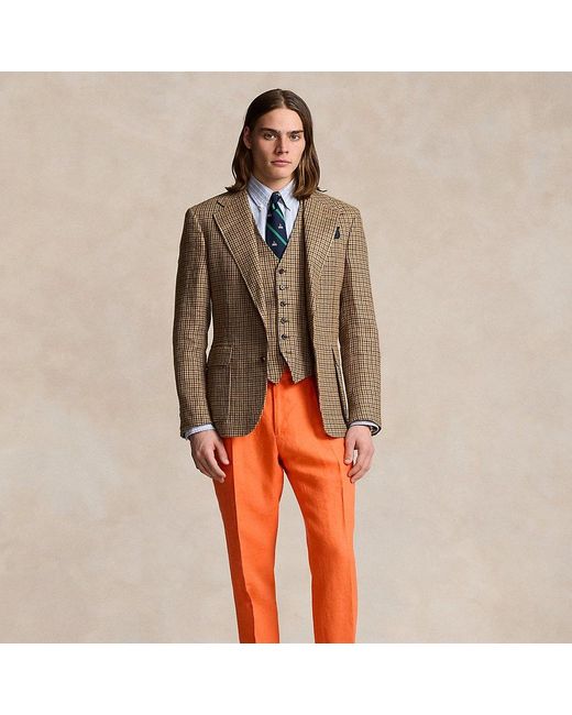 Polo Ralph Lauren Red Pleated Linen Trouser for men