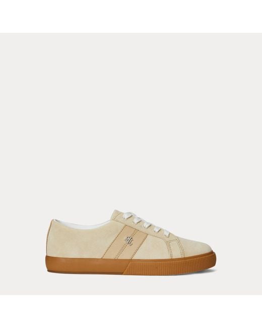 Ralph Lauren Natural Ralph Lauren Janson Ii Suede & Nappa Leather Sneaker