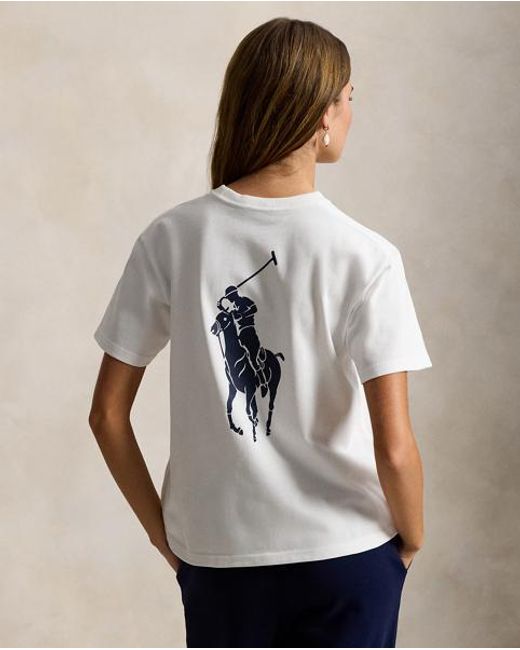 Polo Ralph Lauren White Big Pony Cotton Crewneck Tee