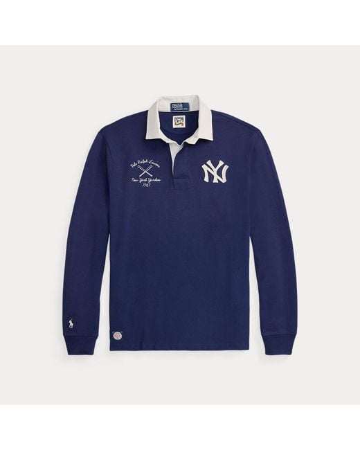 Polo Ralph Lauren Blue Polo Ralph Lauren Lauren Yankees Rugby Shirt for men