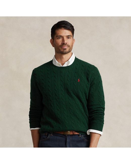 Polo Ralph Lauren Green Cable-Knit Wool-Cashmere Jumper for men