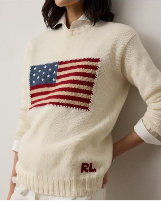 Ralph Lauren Multicolor Ralph Lauren Flag Cashmere Crewneck Sweater