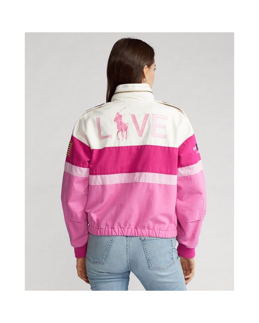 Ralph Lauren Pink Pony Cotton Canvas Bomber Jacket | Lyst Ralph Lauren Pink Pony Cotton Canvas Bomber Jacket | Lyst