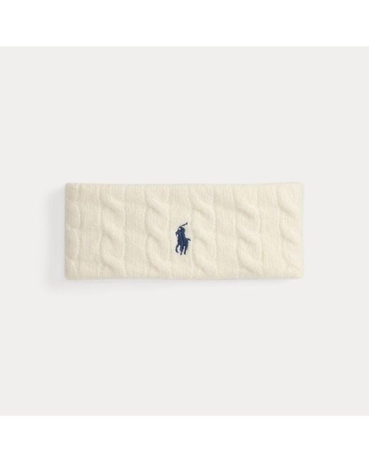 Polo Ralph Lauren Brown Cable-Knit Wool-Cashmere Headband