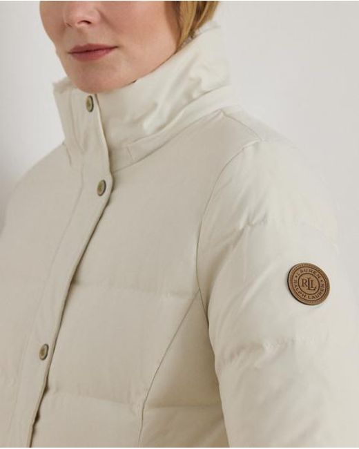 Ralph Lauren Natural Petite - Faux-fur-trim Hooded Down Coat