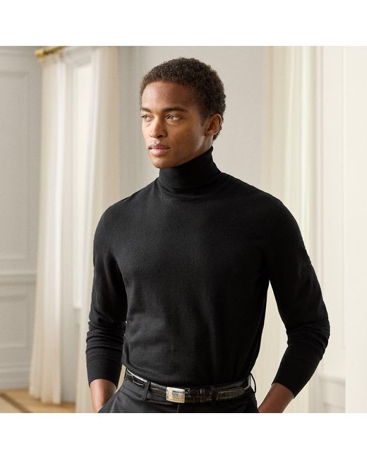 Ralph Lauren Black Cashmere Roll Neck Jumper for men