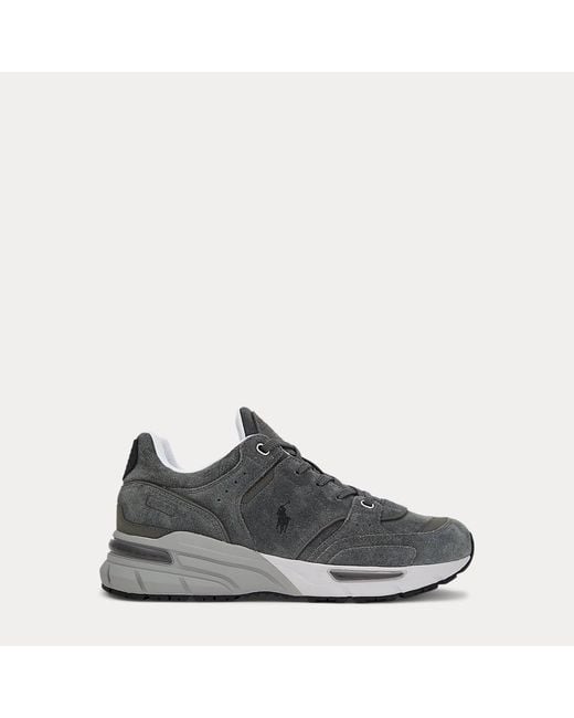 Polo Ralph Lauren Gray Trackster 250 Suede And Nubuck Trainer for men