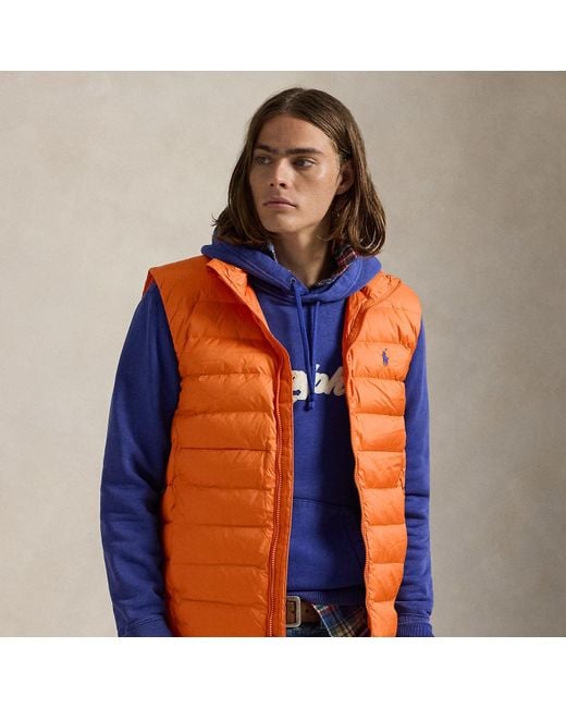 Polo Ralph Lauren Orange The Colden Packable Down Gilet for men