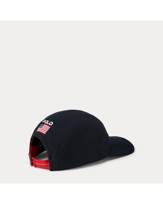 Ralph Lauren Blue Flag Fleece Cap for men